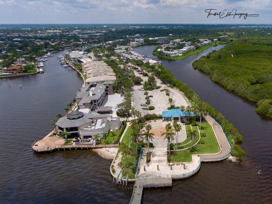 Aerial Photograph of Royal Palm Point, Vero Beach, FL by Trident Elite Imaging.