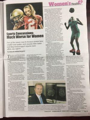 An article I was featured in to highlight the power or sports hypnosis alongside the leading local expert in sports medicine, Dr. Leddy.