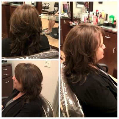 Peter Coppola Smoothing treatment. Smooths away your frizz reducing drying time. Great for the warmer weather when the humidity is high.