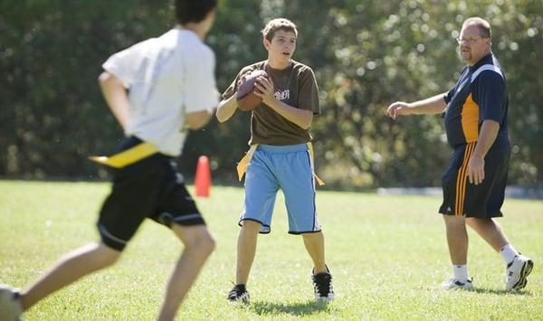 Flag Football is a popular sport at San Domenico School.