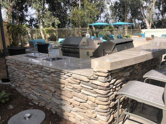 THE NEW BBQ AREA AT THE RESERVE CARLSBAD. JUST .710 MILE FROM THE BEACH. .210 TO SCHOOLS.