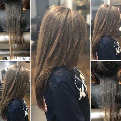 Brunette highlights.