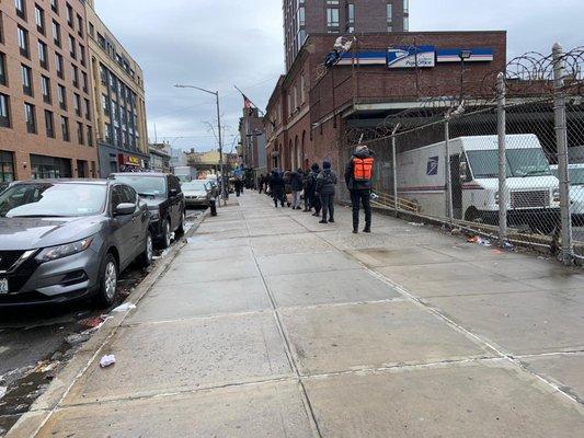 Really long line at the post office