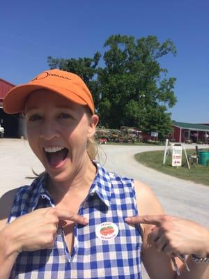 That's me and my "I picked strawberries" sticker!