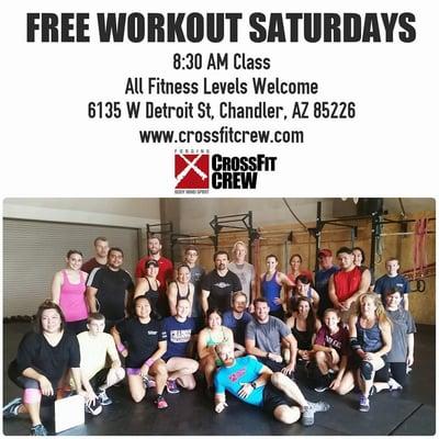 Free Workouts every Saturday mornings