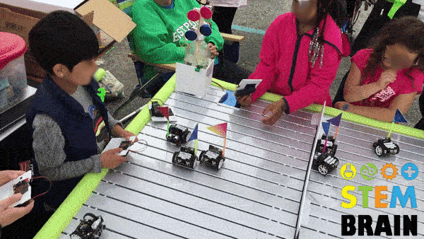 Robot Rumble with student made radio controllers