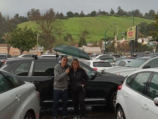 Joe on the left and me in front of my new Cayenne