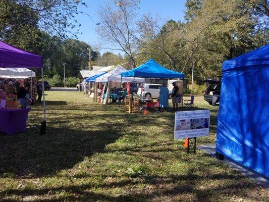 Vendors set up at Outdoor Market at The Store