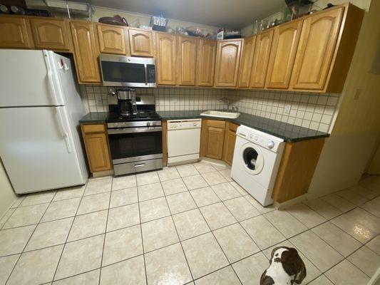 Before picture of my kitchen floor with ceramic tiles