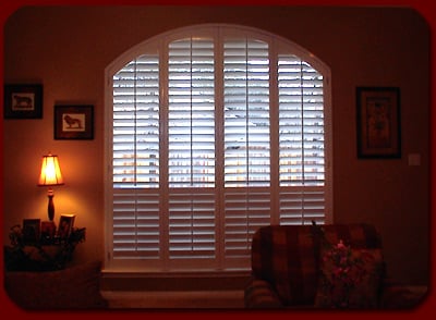 The seamless look of arched top shutters