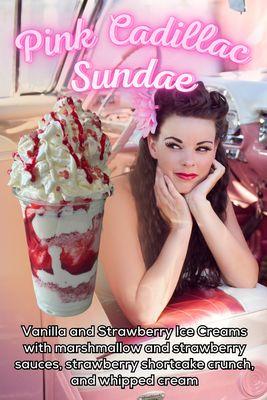 Our Pink Cadillac Sundae, made especially for the 13th Annual Rockabilly Festival!