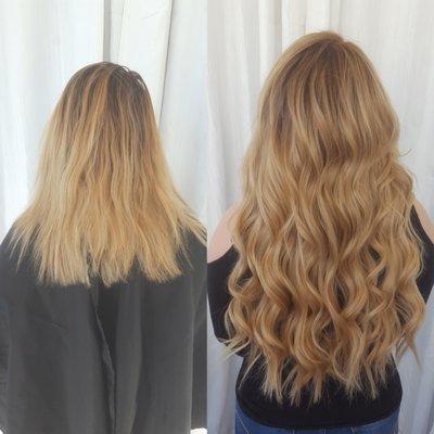 This is what Natural Beaded Rows Extensions look like! Blended, Natural and Beautiful!