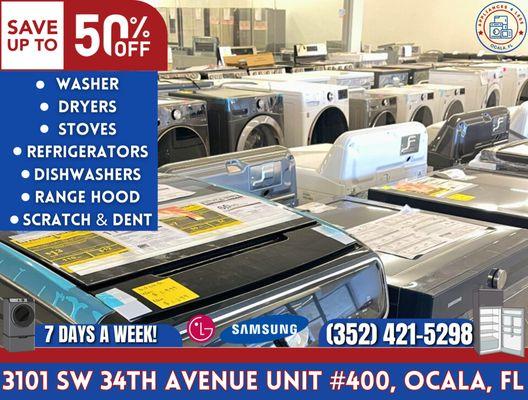 #LgAppliances #SamsungAppliances #usedappliances #applianceoutlet #discounted #Dryers #ovens #washers #refrigerators #microwaves #washTowers