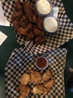 Coconut shrimp and wings!