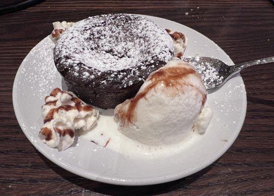 Chocolate Souffle with ice cream