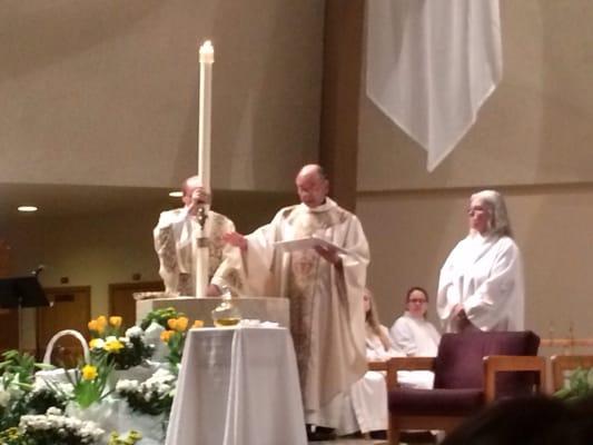 Father Hyatsu blessed the Holy Water in preparation for Baptism.