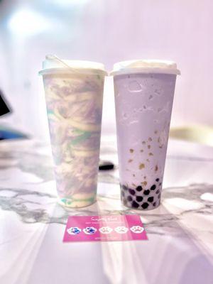 meow tea special and taro slush