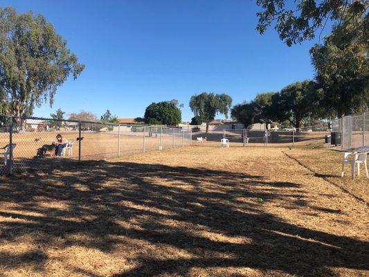 The smaller dog park is pretty long the larger dog because even bigger.