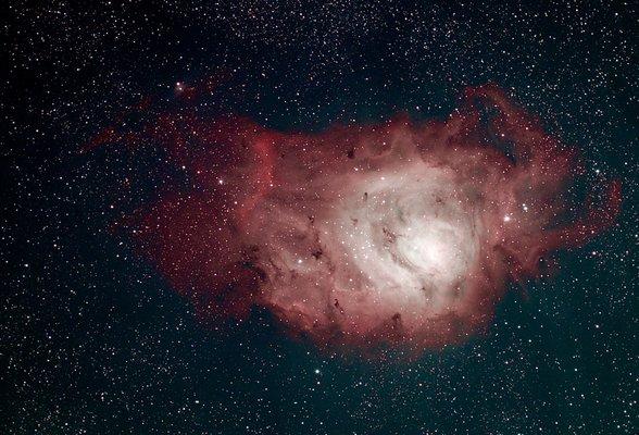 The Lagoon Nebula. Image from our telescope while stargazing with a family at their residence in Tucson, Arizona.