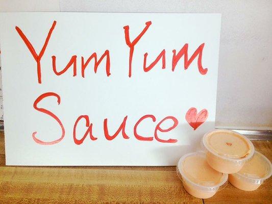 Yum yum sauce are available!!! Yum yum is a kind of sauce that you could mix into your rice which making your rice even more tasty!