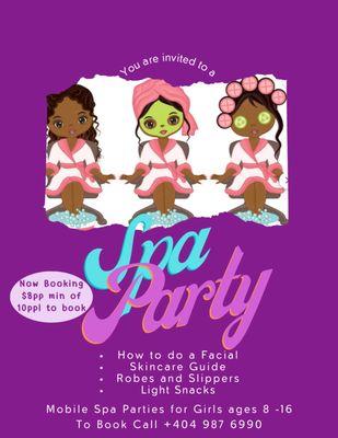 Book a spa party for a birthday!