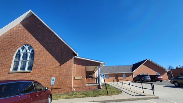 Parking lot and back of church