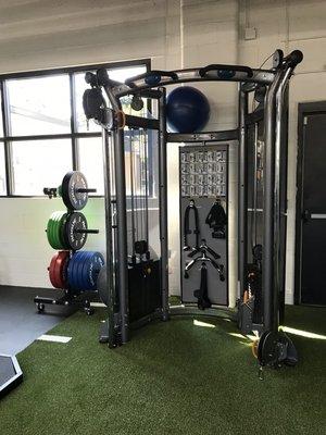 Functional Trainer w/ sports attachments and rock-climbing grips