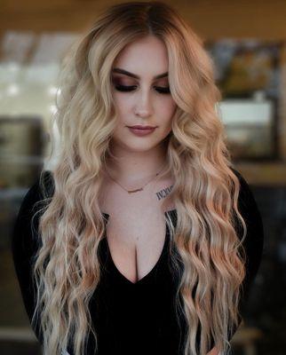 Beautifully Blonde!  22" NBR extensions and makeup by: Chantell