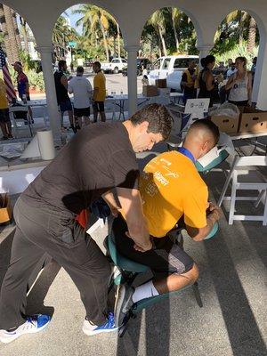 Chair massage at the 2019 Golden Beach 5k