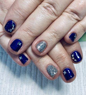 Gel mani with embellis