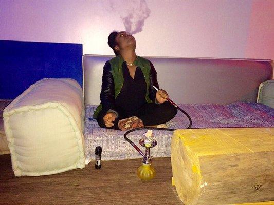 Denise smoking on one of our personal hookahs! Try it out!