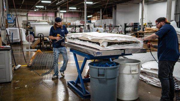 We hand build each of our mattresses here at our Cleveland factory.