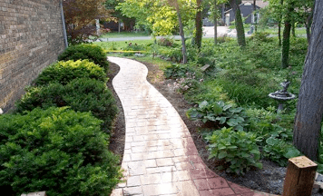 Concrete Contractors Alton IL - Stamped concrete sidewalk.