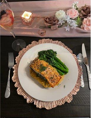 Perfectly cooked Spinach Stuffed Salmon