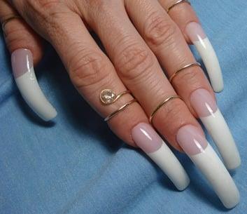 This is the "French White" set of nail rings.  You will receive a full set of 10 exquisite nail rings. Select 14kt gold fill or silver.