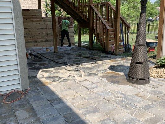 Hard scape Patio
We also did flag stone underneath the wood deck