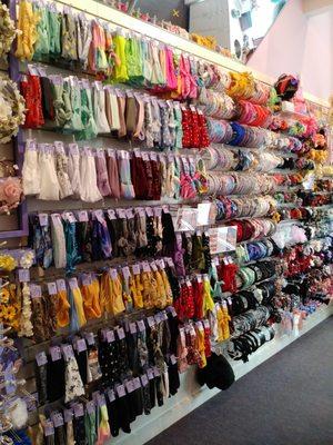 A wall full of hair accessories!