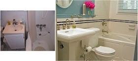 Before and after bathroom remodel