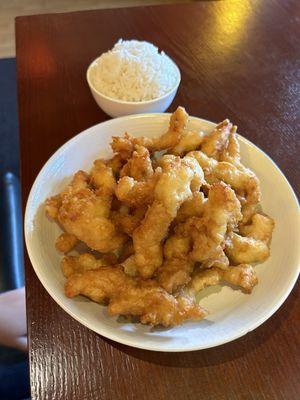 Sweet and Sour Chicken with white rice