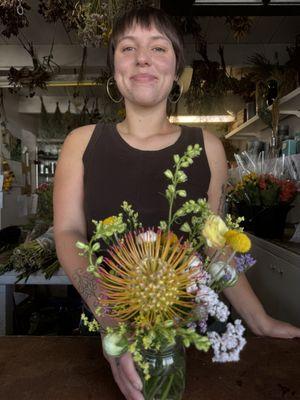 Izzy creates another creative bouquet.