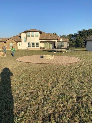 Fire pit with granite around it