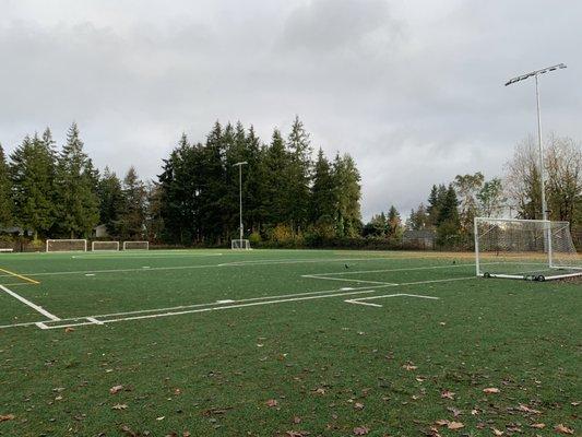 Playfield #2 with soccer goals out.