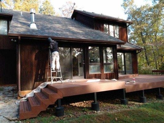 Complete exterior stain.