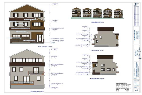 Elevation view for 3 story single family residence