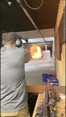 Jared Hunter firing his Magnum Research Desert Eagle chamber in 50AE.