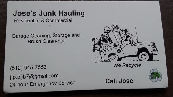 Jose Junk Removal Business Cards