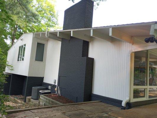 Siding and brick painted