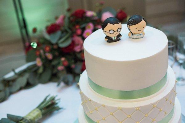 Husband made the cake toppers. =)