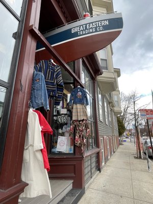 The Exterior of The Great Eastern Trading Company a Vintage Shop in Cambridge MA.