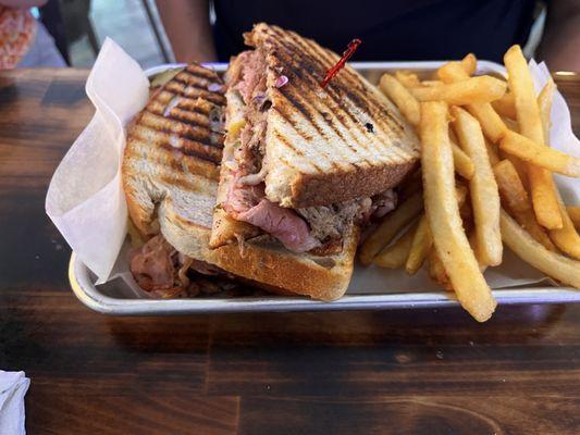 Reuben and straight fries